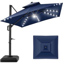 New in the Box 10’x10’ 2-Tier LED Cantilever Offset Umbrellas (Tan or Navy Available!)