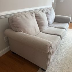 Matching Linen Color Sofa & Loveseat 