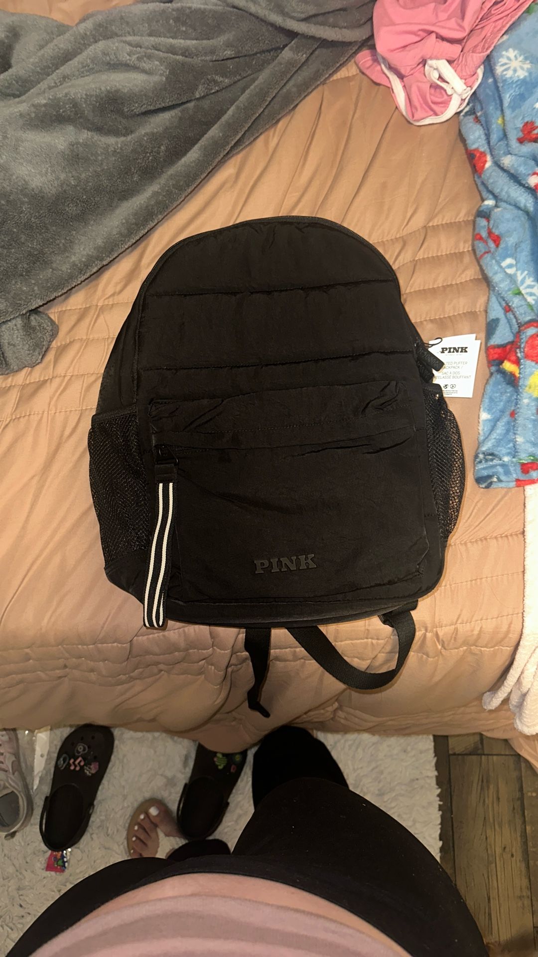 New Pink Puffer Backpack