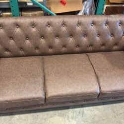 Bastia Vintage Button  Tufted 3-Seater Sofa