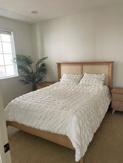 Marino Queen Natural Rattan & Wood Platform Bedroom set