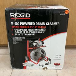 RIDGID K-400 POWERED DRAIN CLEANER.