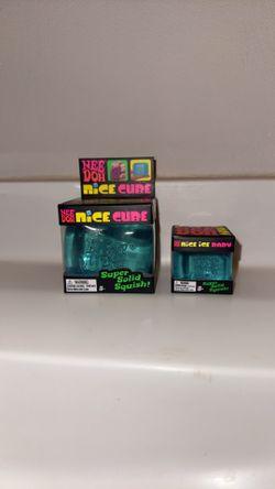 100% Schylling NeeDoh Nice Cube + Nice Ice Baby Blue Squishy Bundle NEW