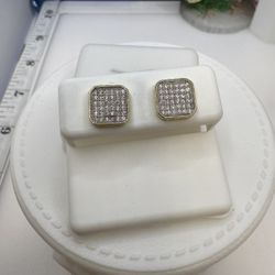 925 -sterling Silver High Quality 10kPL Aretes De Plata Italiana 