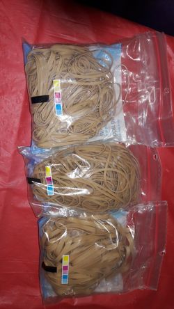 Rubber bands $2 a bag.