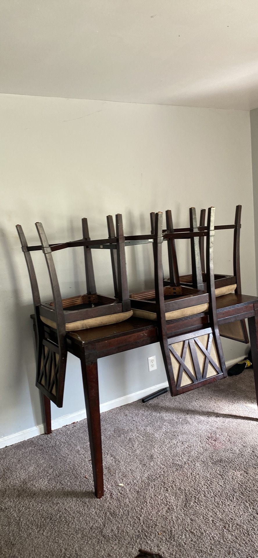 Dark Wood Table With 6 Chairs 