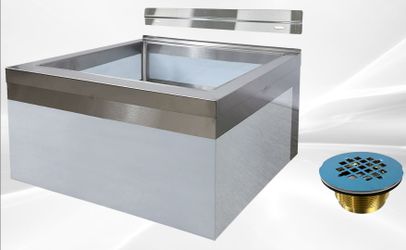 NSF Stainless Steel Floor Mop Sink 24 x24 x12 Bowl HN-FMS-242412