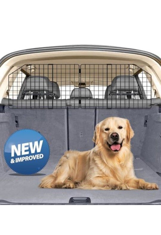 Dog Car Barrier for SUV Trunk Cargo Area, Foldable & Adjustable Car Divider and Cargo Gate to Keep Dogs in Back (Patent Design)