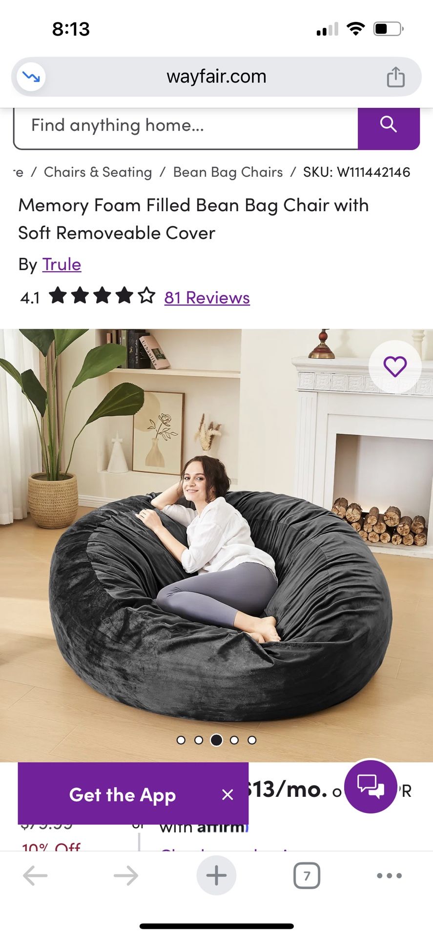 Oversize Bean Bag Chair