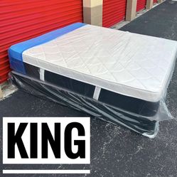 NEW Mattress King Size Plush Pillowtop With Box Spring // Offer  🚚