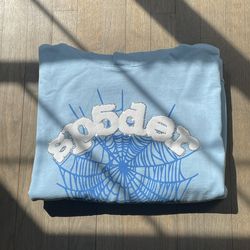 Sp5der Hoodie Baby Blue