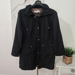 Women's Nine West Hooded Jacket Color Black Size Large