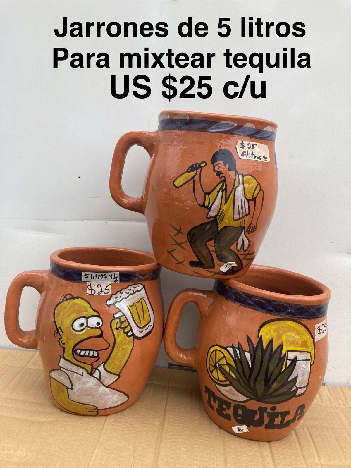 Jarrones De Barro Para Mixtear Bebidas O Decoración