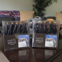 Nate Berkus Faux Leather Black Tassel Garland NEW
