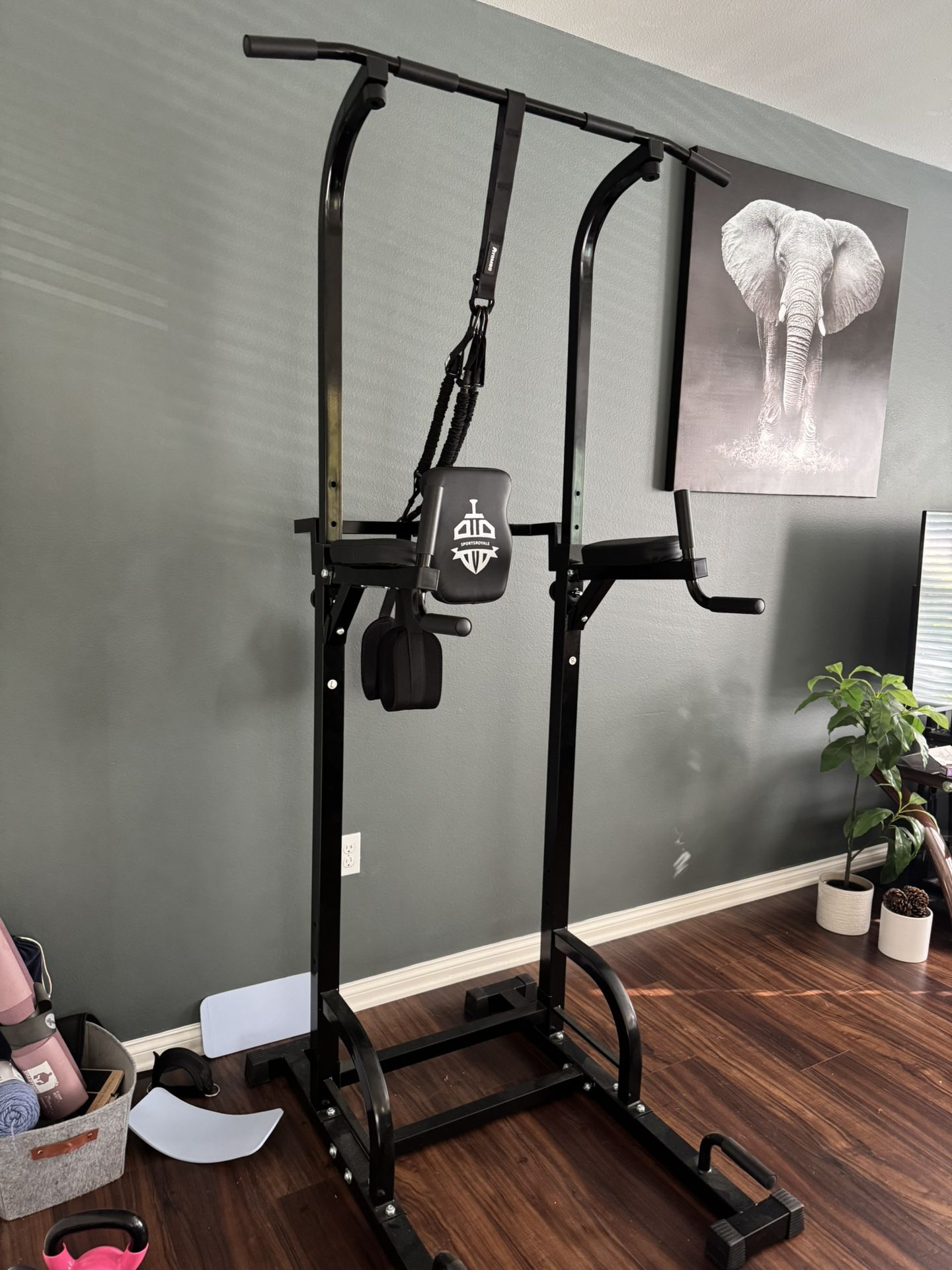 Pull Up Bar Station, 450LBS Stable Pull Up Dip Station for Home Gym Strength Training Equipment 