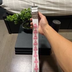 Pink cross patched belt