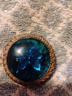 Antique Sterling Silver Butterfly With Mirror Inside 