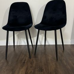 Two Velvet Desk/Dining Chairs