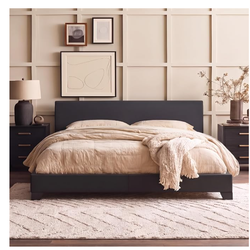 Adjustable King Size Faux Leather Bed Frame