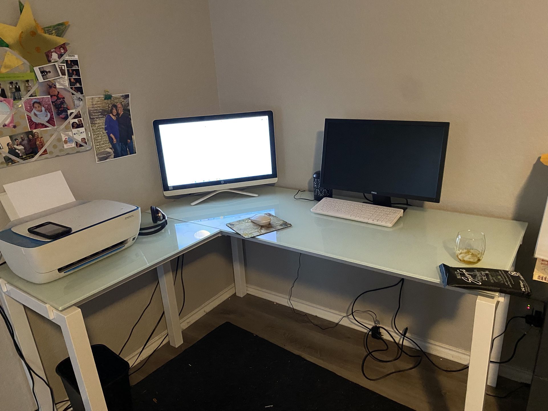 Frosted Green Glass Desk From Ikea