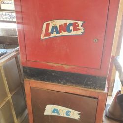 Vintage Tin Lance Crackers Cabinet Sign Advertising 