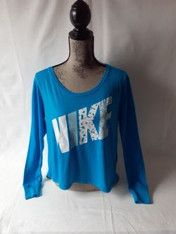 Nike women's blue long sleeve top size S