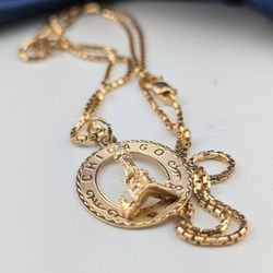🏙️ 14K Solid Gold Chicago Water Tower Pendant with 20.25" Box Link Necklace