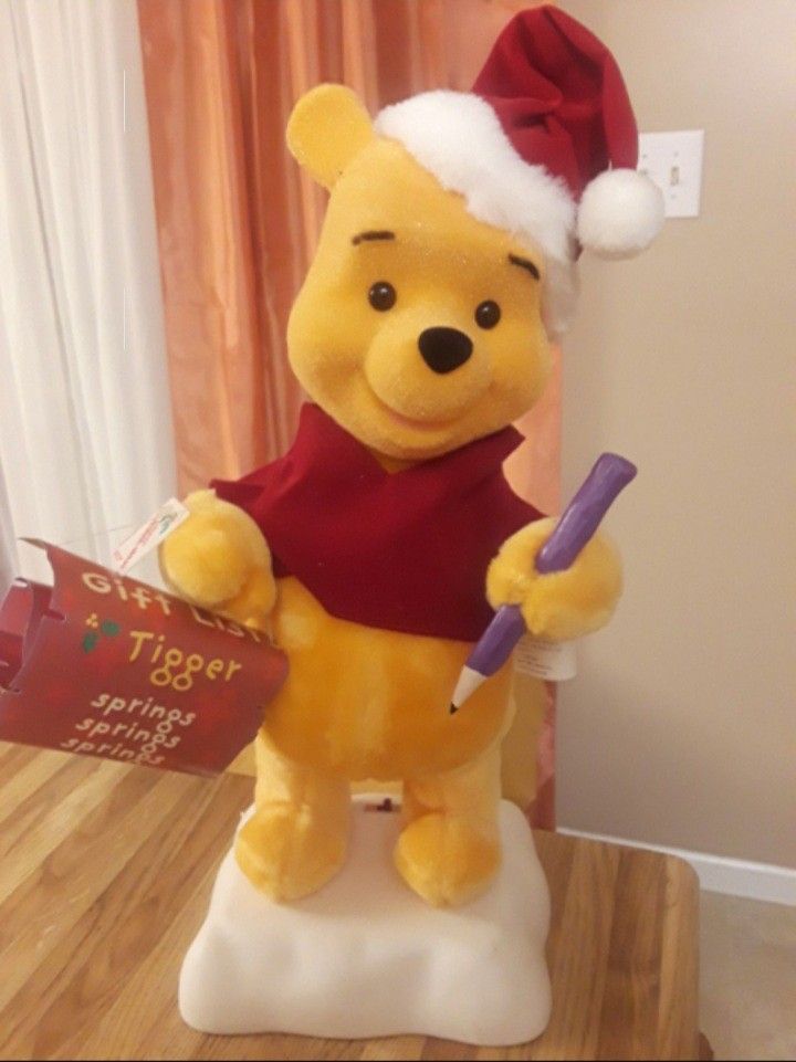 Vintage Animated Winnie The Pooh Christmas Motionette