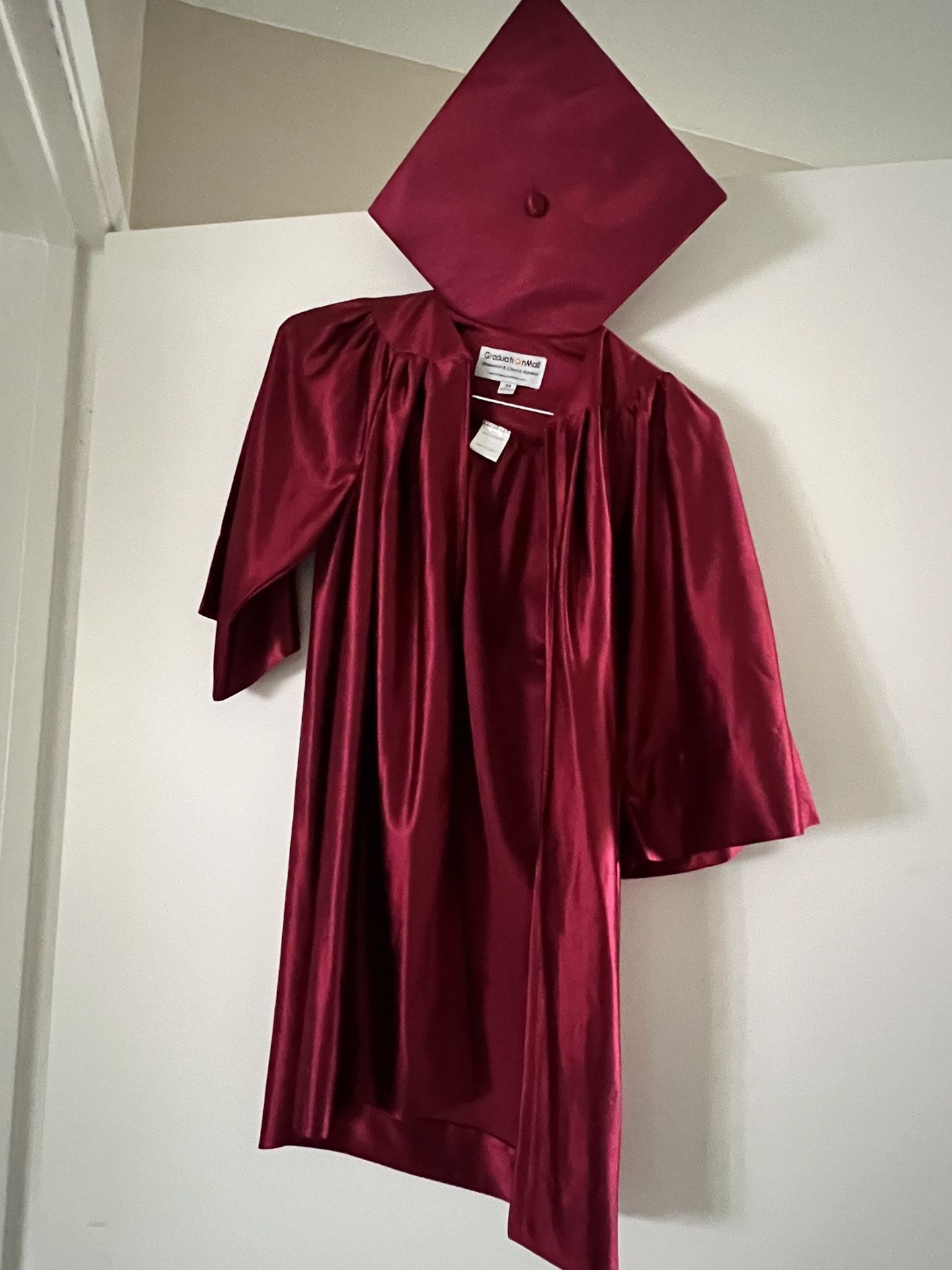 Kids red graduation gown