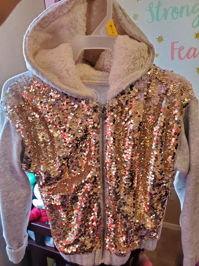 Little Girls Sequence Sweater (W/hoodie)