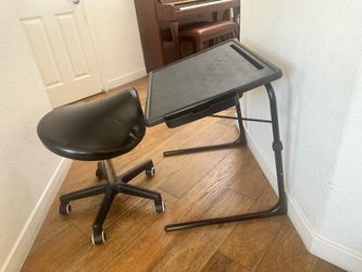 Master Massage Saddle Stool & Heli-Mate Adjustable Ergonomic Desk Set