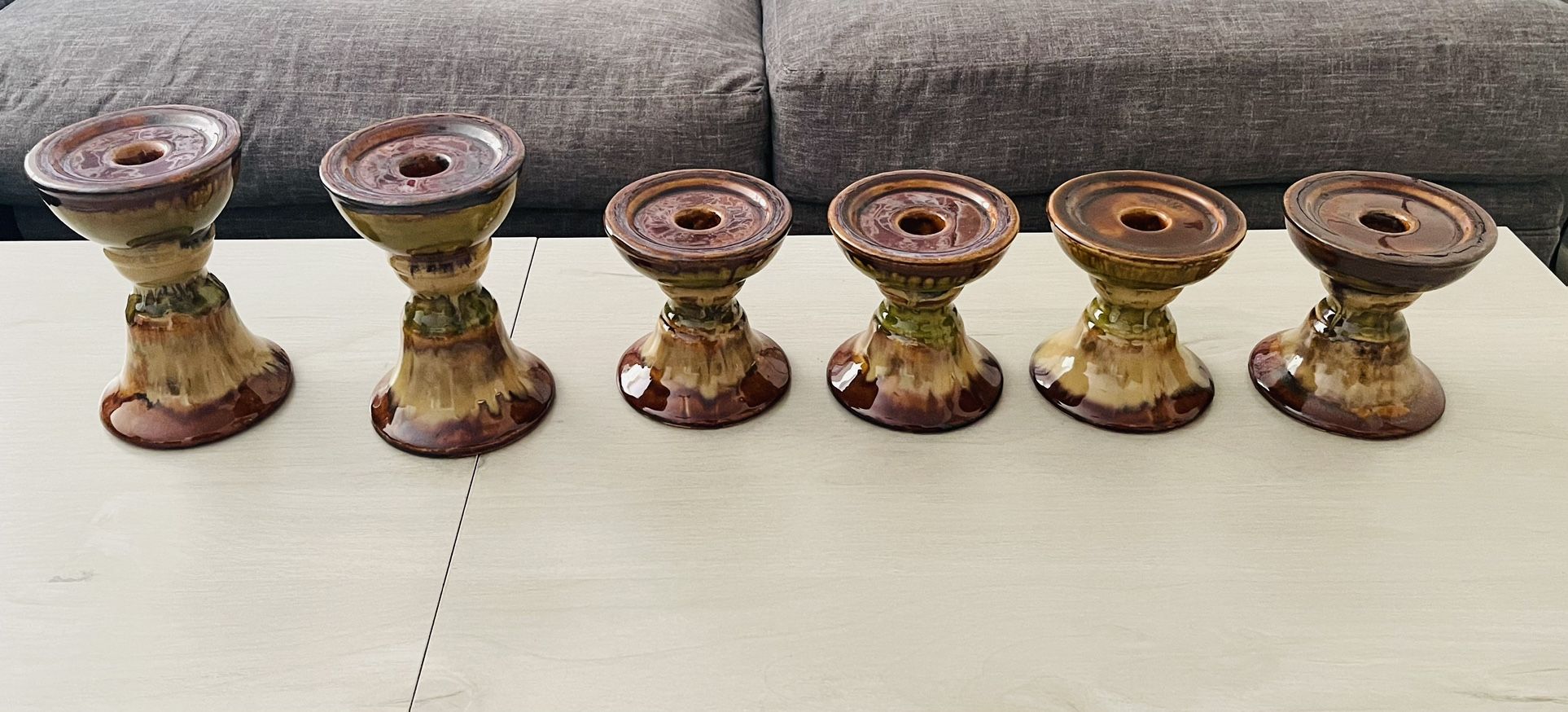 Pottery ceramic candlesticks/ Pilliard candle holder