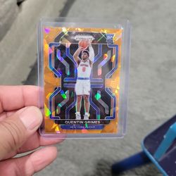 Quentin Grimes Rookie Orange Cracked Ice Prizm Basketball Card