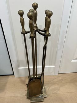 Brass color Fireplace Tool Set 5 pcs.