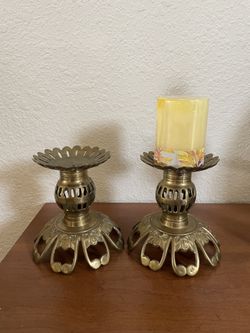 Pair Brass Candle Holder