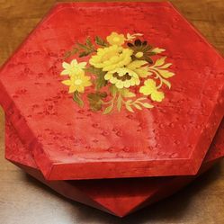 Vintage Reuge Swiss Music Box – Italian Lacquer Jewelry Box – Plays Music