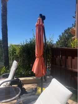 10 feet solar led outdoor patio umbrella with 4 bases included