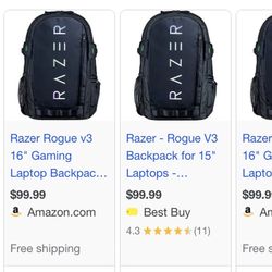 Razer Rogue 15” Gaming Laptop Backpack