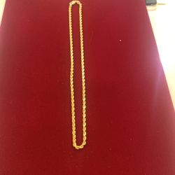 10 K Y Solid Gold Rope Chain Hollow 3 Mm 16 Inches 