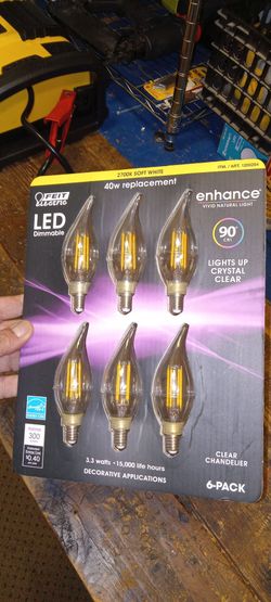 Lot of 2 factory sealed 6 pack led dimmable 40 watt chandelier light bulb deal