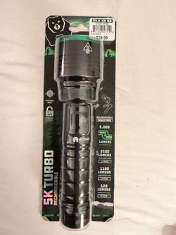 Kodiak 5K Turbo Rechargeable Power bank Tactical Flashlight - 5000 Lumens - New