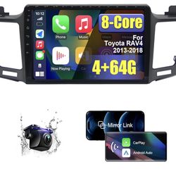 Upgraded Android 14 8 Core Car Radio Stereo for Toyota RAV4 2013-2018 4+64G | Wireless CarPlay & Android Auto | 10.1 inch Ultra HD Touchscreen | 1080P