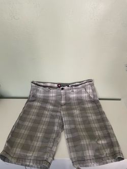 Vintage Y2K SOUTHPOLE Plaid Baggy Shorts Size 36 Grey White