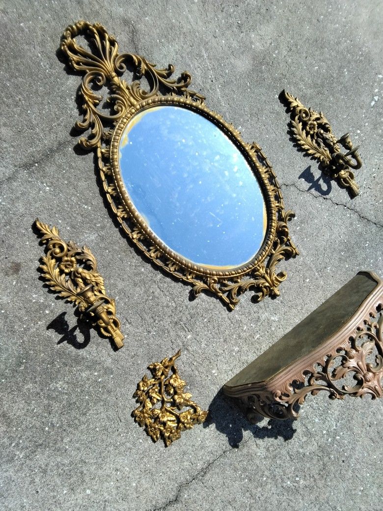 Vintage Mirror And Shelf