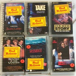 VHS Movies-Lot of 6 Thriller & Horror-Ex-Rental Wavelength-with Plastic Cases-Vintage!