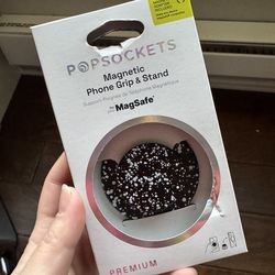 PopSockets Phone Grip for MagSafe, Magnetic Holder, Phone Stand, Black - Black Speckle