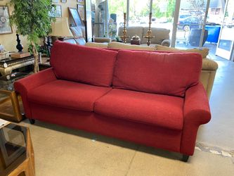 URBAN INTERIORS Red Fabric Sofa with Fold out Bed