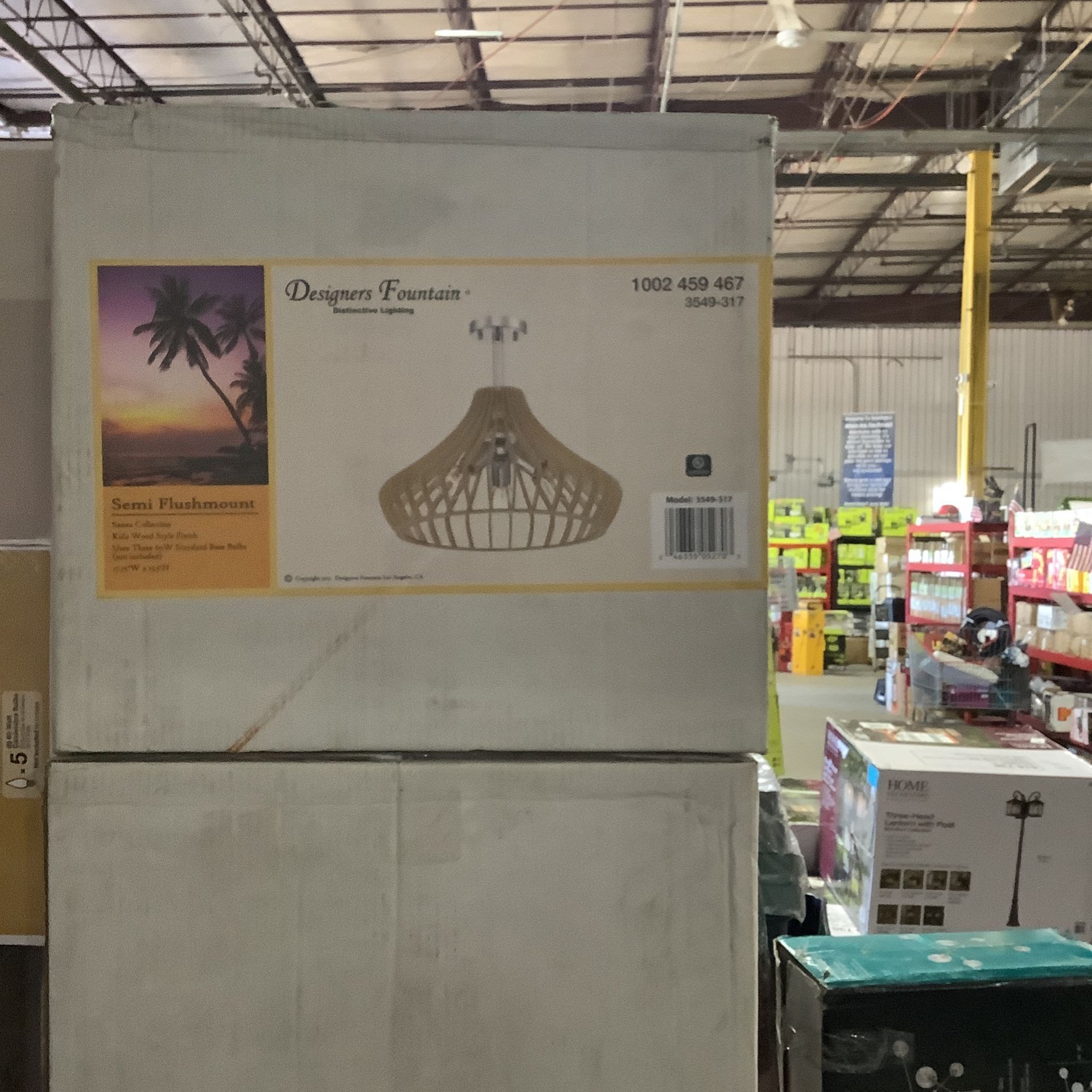 Designers Fountain Sanaa 3-Light Kula Wood Semi-Flush Mount