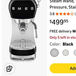 SMEG, practically new espresso machine