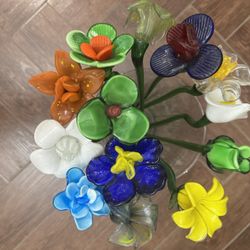 Glass Flower In A Base